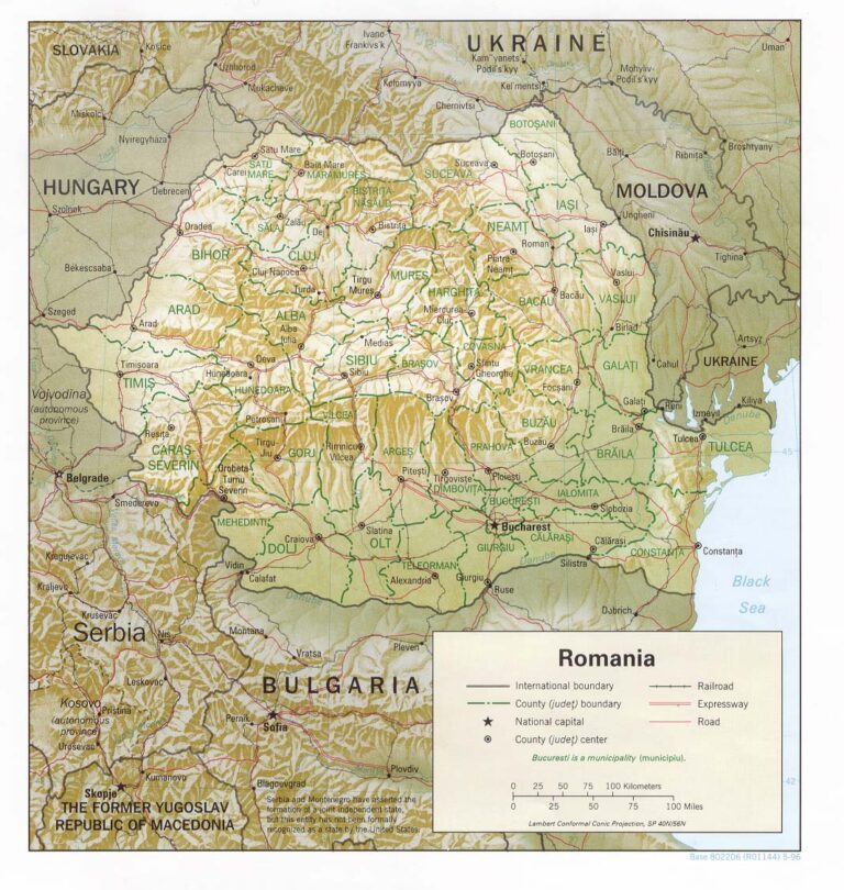 Political Map of Romania