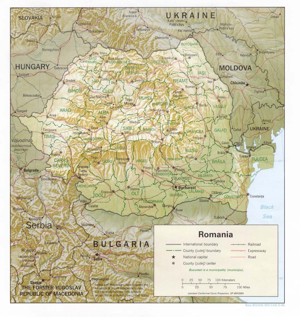Political Map of Romania