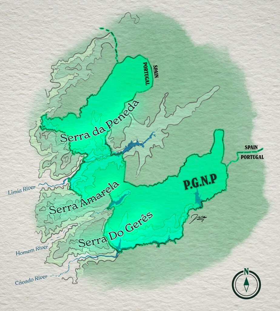 Illustrated Map of Mountain Ranges in PGNP